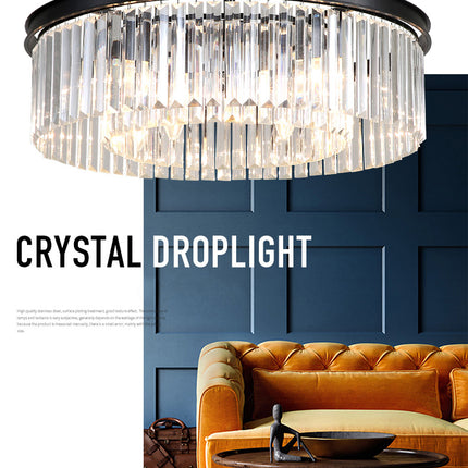 Luxury black semi embedded bedroom living room round Chandelier Ceiling lights