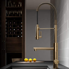 Load image into Gallery viewer, Gold Color Stainless Steel Water Tap Modern Kitchen Sink Faucet
