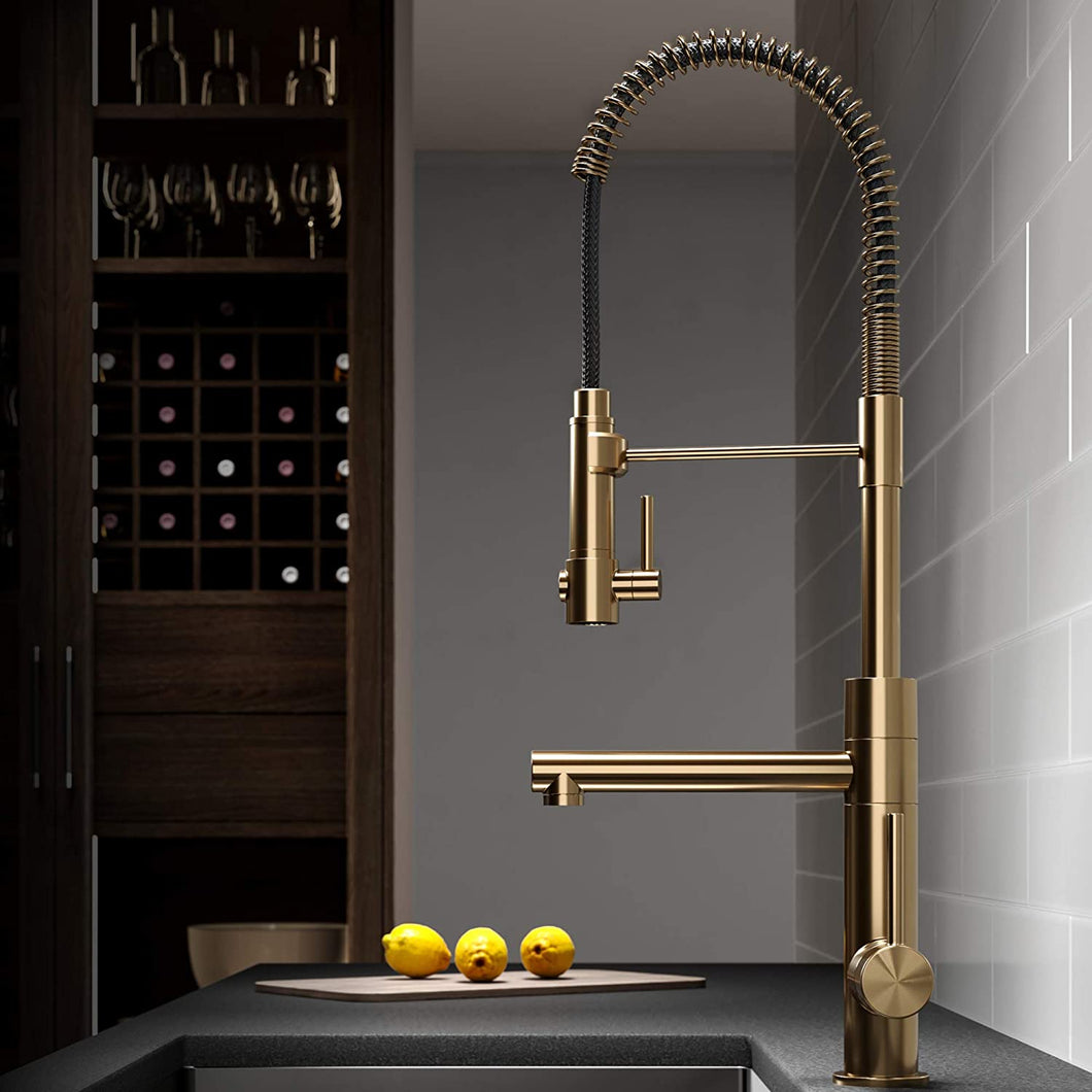 Gold Color Stainless Steel Water Tap Modern Kitchen Sink Faucet