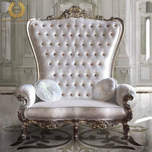 Load image into Gallery viewer, royal Luxury love seat sofa chair King and queen throne chairs high back for hotel and commercial performance
