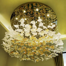 Cargar imagen en el visor de la galería, Customized Handmade Artistic Glass Hanging Pendant Ceiling Lamp For Hotel Lobby Wedding Decor Chandeliers
