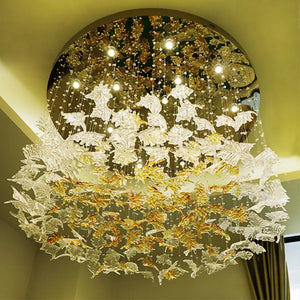 Customized Handmade Artistic Glass Hanging Pendant Ceiling Lamp For Hotel Lobby Wedding Decor Chandeliers