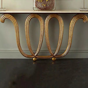 Luxury Classic Style Goldleaf Console Table luxury european style living room furniture high end console tables