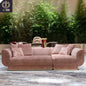 Italian luxury sofa set living room furniture upholstery split back micro chenille fabric latest design sofa