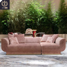 Load image into Gallery viewer, Italian luxury sofa set living room furniture upholstery split back micro chenille fabric latest design sofa
