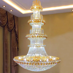 Magnificent Hotel Lobby Restaurant Decoration LED Luxury Nordic Gold Wedding Large Crystal Chandelier Lighting