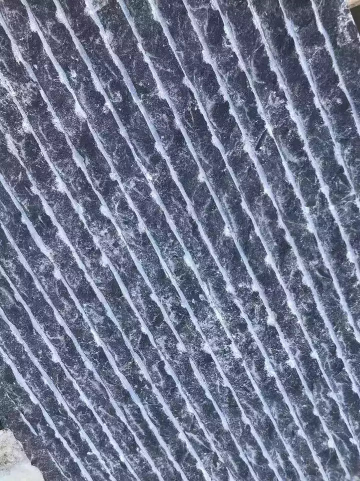 Black stone granite grooved finished wall stone tiles for water fall