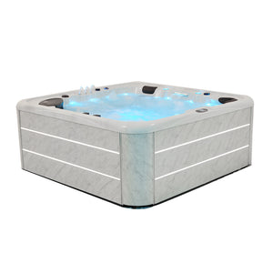 Bigger Jacuzzi Exterior 6 Person Socking Massage Bathtub High Quality Hot Tub With Aluminum Skirt