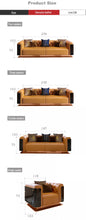 Load image into Gallery viewer, High Quality Post-moderen Luxury Leather Sofa Set Italian Wood Sectional Sofas Chesterfield Living Room Couch

