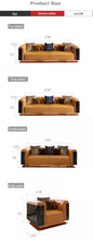 Загрузить изображение в средство просмотра галереи, High Quality Post-moderen Luxury Leather Sofa Set Italian Wood Sectional Sofas Chesterfield Living Room Couch
