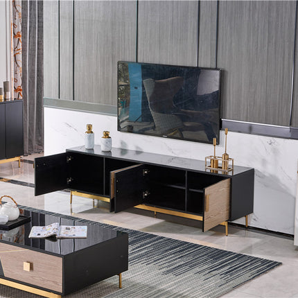 Luxury Metal Coffee Table Tv Cabinet Set