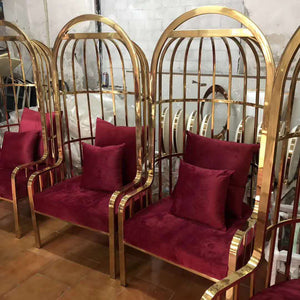 Luxury Bird Cage Chair Stainless Steel Royal Wedding Chairs