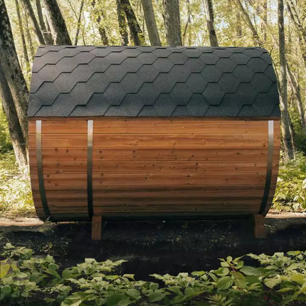 Dome wooden steam red light infrared sauna room corner double home glass panoramic outdoor sauna room