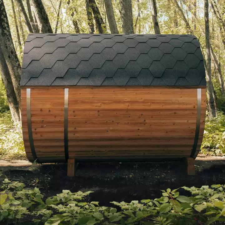 Dome wooden steam red light infrared sauna room corner double home glass panoramic outdoor sauna room