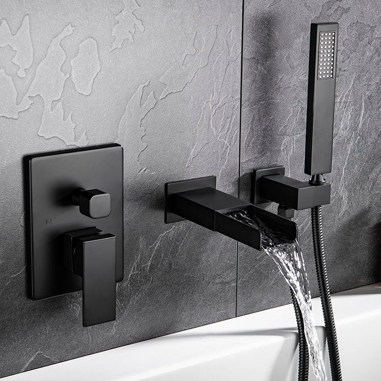 Faucet Wall Mounted Waterfall Bathtub Faucet with Handle Shower set