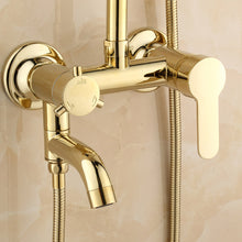 Lade das Bild in den Galerie-Viewer, Multi- functions gold shower mixer brass bath shower sets washroom shower set
