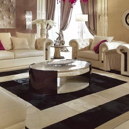 Oval marble top coffee table luxury modern wooden leisure coffee table