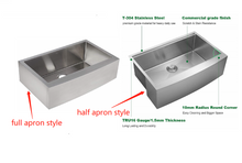 Load image into Gallery viewer, Apron Sink Stainless steel 304 Farmhouse Sink
