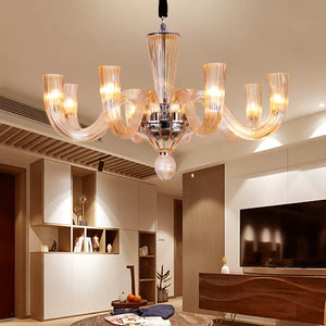 Modern candle glass Chandelier for luxury villa restaurant hotel project Pendant Light