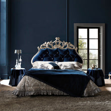 Load image into Gallery viewer, New Classic Wooden Bedroom Furniture Set European Style Luxury Carved Velvet Fabric Bed
