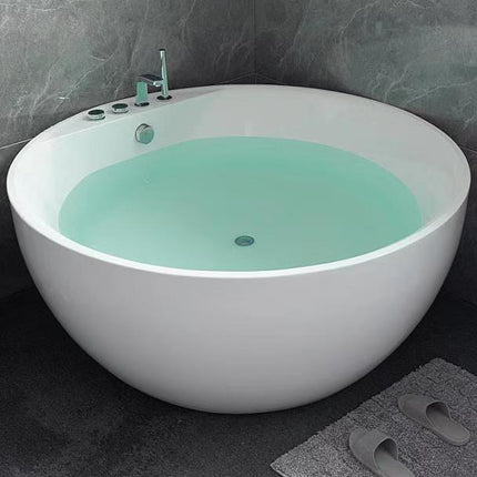 Freestanding bathtub Round White with Faucet