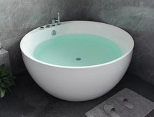 Lade das Bild in den Galerie-Viewer, free standing round bathtub with jacuzzi for hotel home spa tina de hidromasaje with jacuzzi round baths tubs
