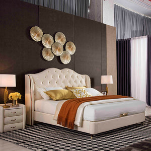 Modern Hotel Furniture Set Button Design Leather Bed King Size Soft Set Luxury Bedroom Furniture