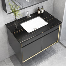 Load image into Gallery viewer, Luxurious marble counter top SS bathroom vanity set with led lighted
