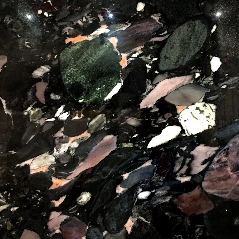 Black marble with white multicoloured luxury terrazzo marble Big Polished Slab Wall Panels Decorative Interior Design