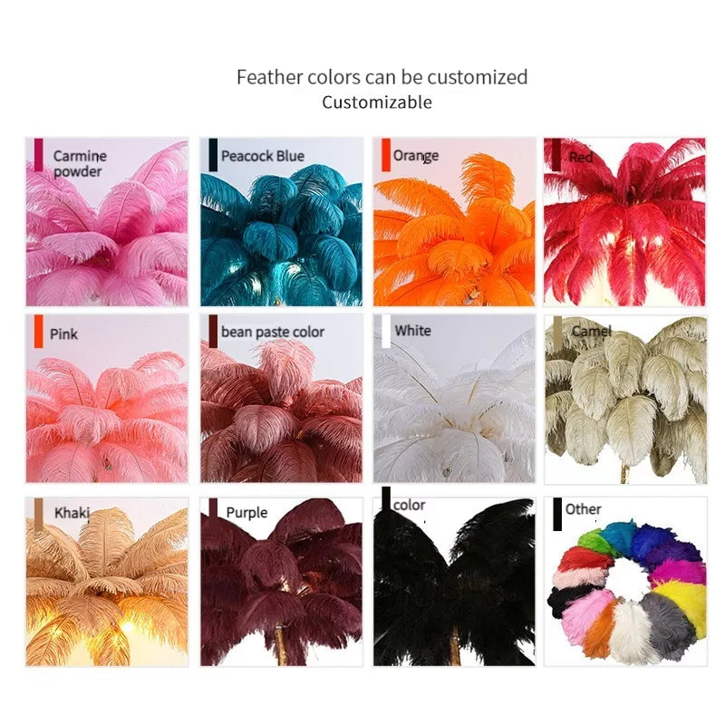 Modern minimalist ins living room decoration resin floor lamp bedroom light luxury atmosphere feather lamp