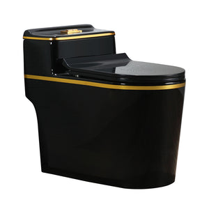 Black Colored Bathroom Ceramic One Piece Toilet Bowl