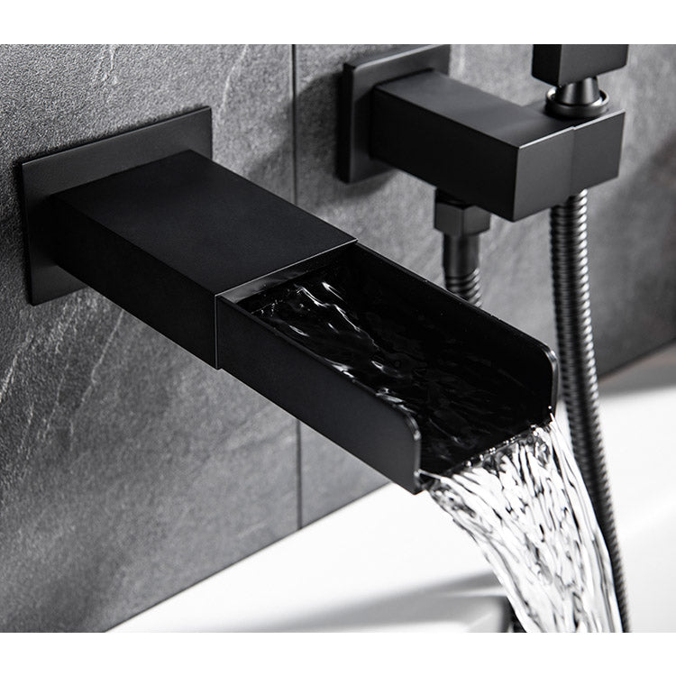 Faucet Wall Mounted Waterfall Bathtub Faucet with Handle Shower set