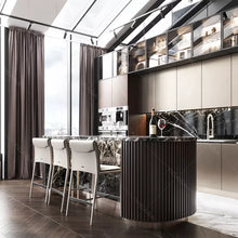 Load image into Gallery viewer, New design black modern kitchen cabinet modular kitchen cabinet price kitchen cabinet lacquer
