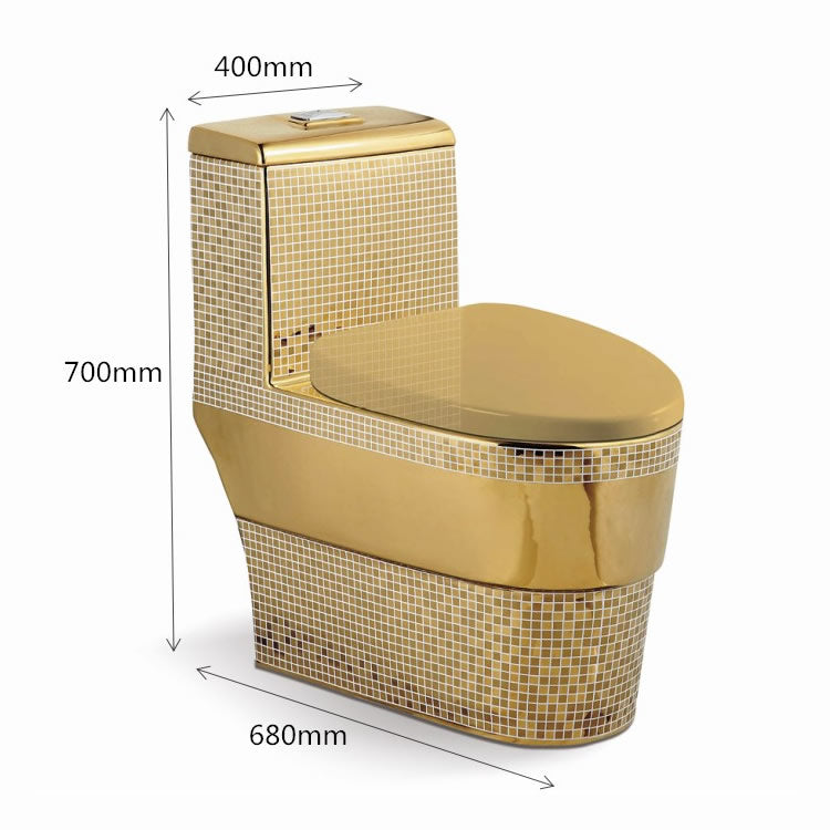 Pattern Gold Bathroom Accessories Gold Toilet Set