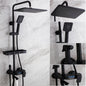 Rainfall Shower Fashion Design Style 4-function Black Exposed Rain Shower Set with Handheld Shower
