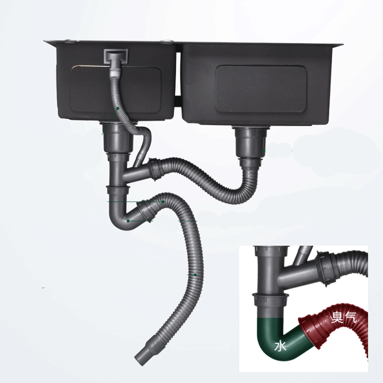 780*430*220mm - 304 Handmade Stainless-steel Sink for Kitchen Double Sink Matte Mixer Drainage to the Sewer