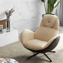 Charger l&#39;image dans la galerie, Swivel Genuine Leather 360 Rotatable Base Leisure Lounge Living Room Sofa Chair Egg Shell Shaped Chairs
