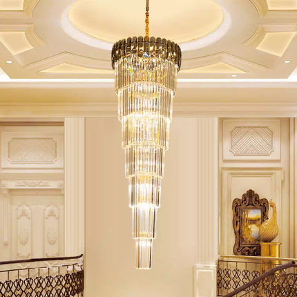 Modern pendant chandelier for stairs

Luxury hanging chandelier light

Statement chandelier for staircase

Grand foyer staircase chandelier

Elegant staircase chandelier