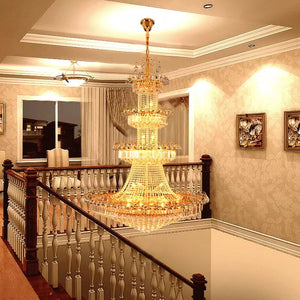 Magnificent Hotel Lobby Restaurant Decoration LED Luxury Nordic Gold Wedding Large Crystal Chandelier Lighting