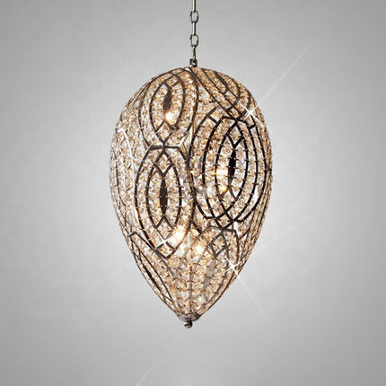 Luxury Egg style modern hanging crystal chandelier ceiling lights