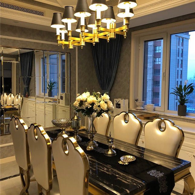 New Listing Modern Long Dining Table China Luxury Marble Dining Room Table 6 Persons