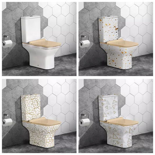 toilet bowl siphon 300mm roughning inn electroplated porcelaine ceramic toilet dual flush rimless wall mounted luxury highend high quality white modern gold black blue pink toilet water closet toilet fixture sanitary ware flush toilet sensor commode potty smart modern egg shape toilet seat