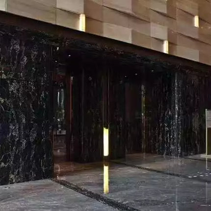 Italy Black Marble Slabs Black Portoro Marble With Golden Veins Flower Flooring Tiles