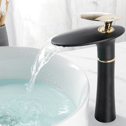 Luxury Spaceship Black and Gold Faucet Brass Heavy Duty Hot and Cold