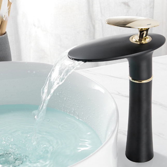 Luxury Spaceship Black and Gold Faucet Brass Heavy Duty Hot and Cold