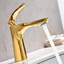 Load image into Gallery viewer, Gold plated washroom faucet single handle
