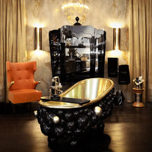 Cargar imagen en el visor de la galería, Black stainless steel ball shape newton design contemporary bathtub luxury bathroom furniture

