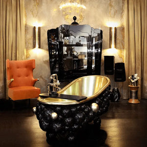 Black stainless steel ball shape newton design contemporary bathtub luxury bathroom furniture