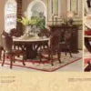 hand carved Italian style dining room furniture round dining table
