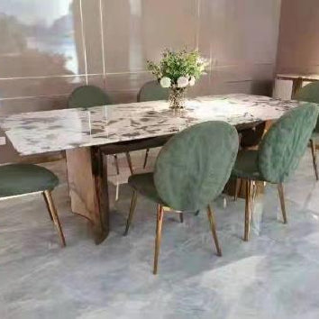 luxury Italian leather dinner dining table and chairs 6 luxury dinning chairs modern marble dining room furniture table set